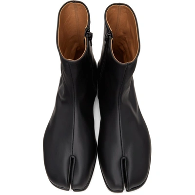 Shop Maison Margiela Black Flat Tabi Boots In T8013 Black