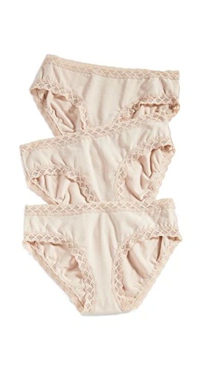 Natori Bliss Girl Briefs 3 Pack In Cafe