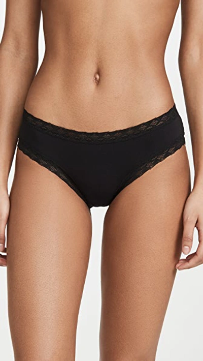 Natori Bliss Lace Trim High Rise Brief Underwear 3-pack 755058mp In Black