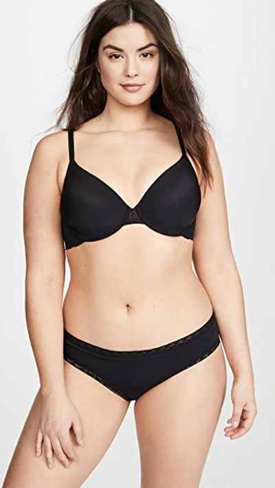 Natori Bliss Lace Trim High Rise Brief Underwear 3-pack 755058mp In Black