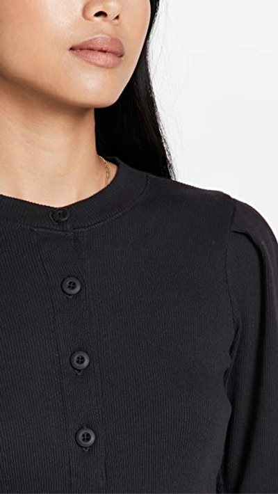 Amo Puff Sleeve Cardigan In Vintage Black