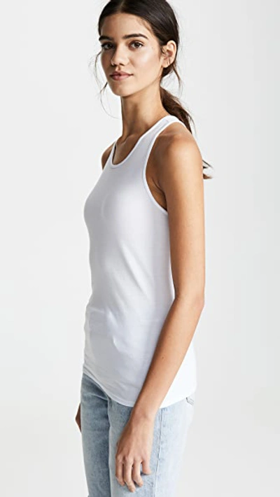 Shop Enza Costa Fitted Racer Tank In White