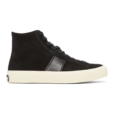 Shop Tom Ford Black Cambridge High-top Sneakers In Ner Black