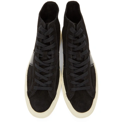 Shop Tom Ford Black Cambridge High-top Sneakers In Ner Black