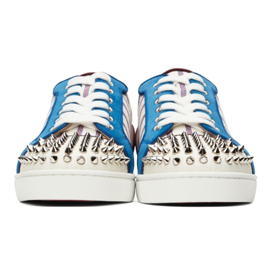 Shop Christian Louboutin White Louis Junior Spike Orlato Sneakers In J254 Multicolor