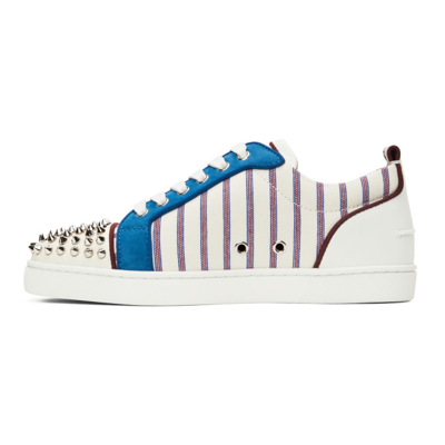 Shop Christian Louboutin White Louis Junior Spike Orlato Sneakers In J254 Multicolor