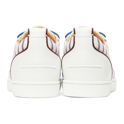 Shop Christian Louboutin White Louis Junior Spike Orlato Sneakers In J254 Multicolor