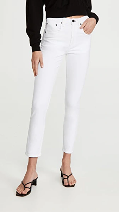 Shop Askk Ny High Rise Crop Jeans In White