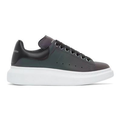 Shop Alexander Mcqueen Purple Iridescent Oversized Sneakers In 3052 Beetle/black