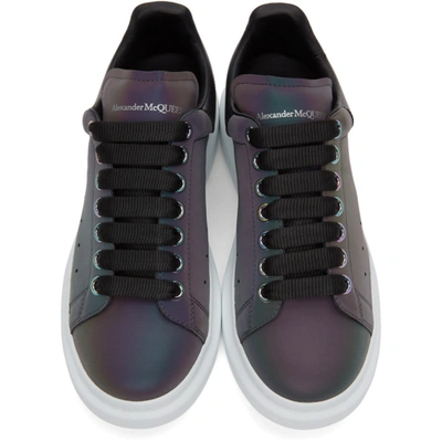 Shop Alexander Mcqueen Purple Iridescent Oversized Sneakers In 3052 Beetle/black