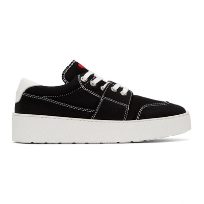 Shop Ami Alexandre Mattiussi Black Ami De Cœur Low Sneakers In Black/001