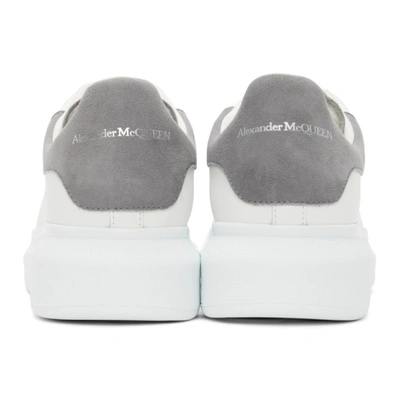 Shop Alexander Mcqueen White & Grey Oversized Sneakers In 9426 White/iron