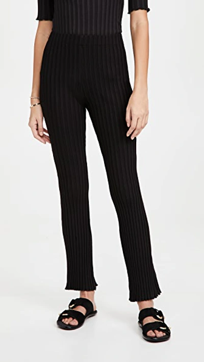 Simon Miller Black Fine Rib Saturn Lounge Pants In Black