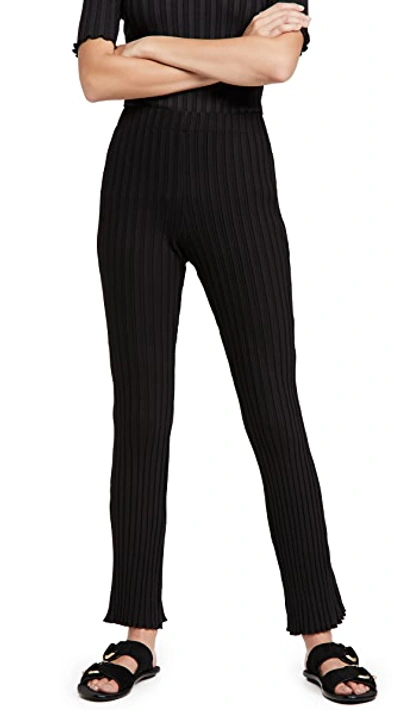 Simon Miller Black Fine Rib Saturn Lounge Pants In Black