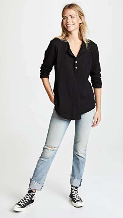 Shop Wilt Shifted Shrunken Henley In Black