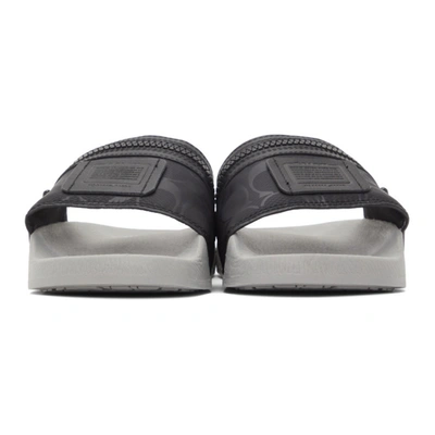 Shop Coach Black Nylon Pocket Sandals In Blkwashstl
