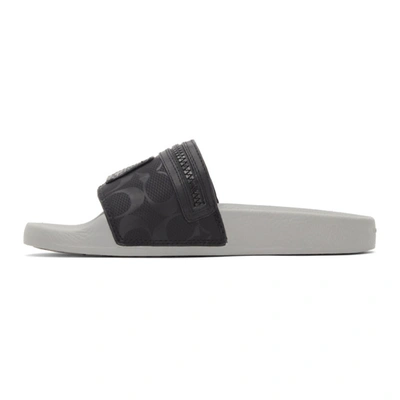 Shop Coach Black Nylon Pocket Sandals In Blkwashstl