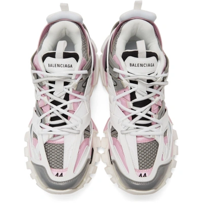 Shop Balenciaga White & Pink Track Sneakers In 9041 Wht/pi