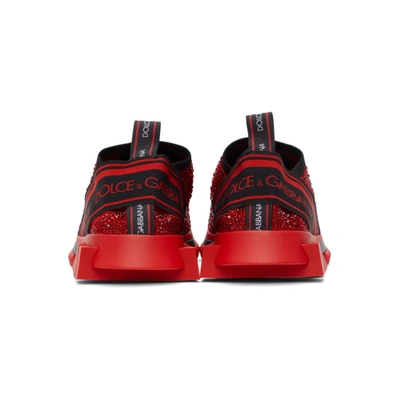 Shop Dolce & Gabbana Red Sorrento Termostrass Sneakers In 89854 Red/black