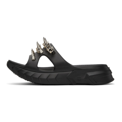 Shop Givenchy Black Studs Marshmallow Sandals In 001-black