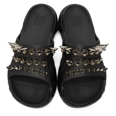 Shop Givenchy Black Studs Marshmallow Sandals In 001-black
