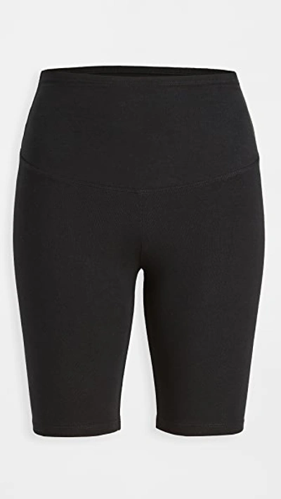 Shop Yummie Mel Cotton Stretch Shaping Biker Shorts In Black