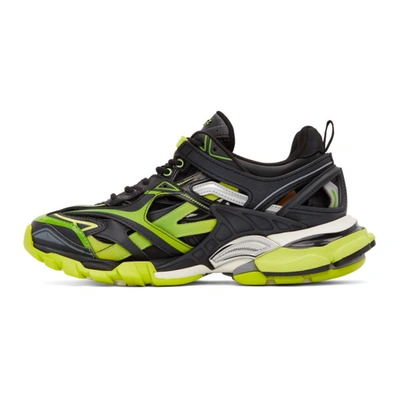 Shop Balenciaga Black Track.2 Sneakers In 1073 Black/yellow