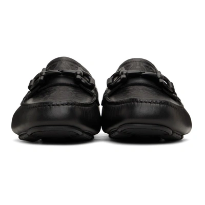 Shop Ferragamo Black Parigi New Driver Loafers In 028 Nero