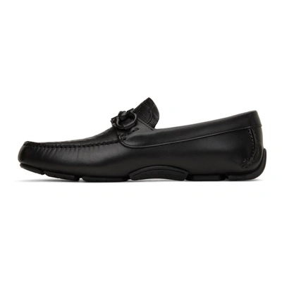 Shop Ferragamo Black Parigi New Driver Loafers In 028 Nero