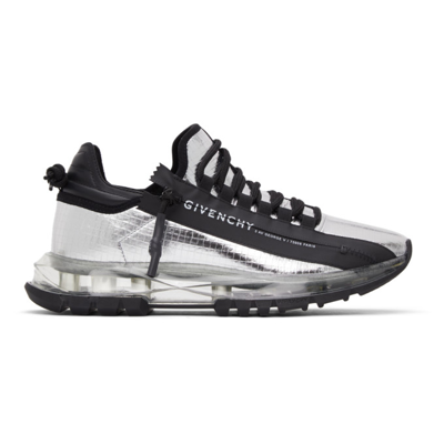 Shop Givenchy Silver Spectre Zip Low Sneakers In 040 Silver