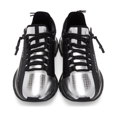 Shop Givenchy Silver Spectre Zip Low Sneakers In 040 Silver