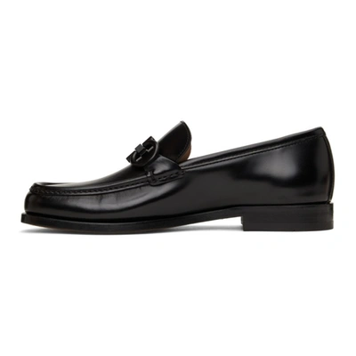 Shop Ferragamo Black Rolo 10 Loafers In 001 Nero