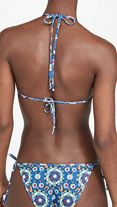 Shop La Doublej Triangle Bikini Top In Kaleidoscope Bluette