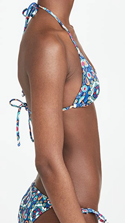 Shop La Doublej Triangle Bikini Top In Kaleidoscope Bluette