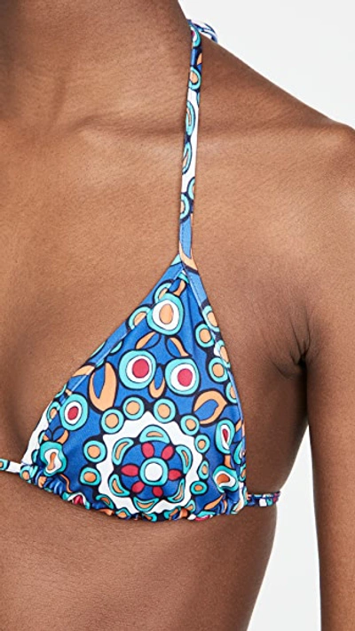 Shop La Doublej Triangle Bikini Top In Kaleidoscope Bluette