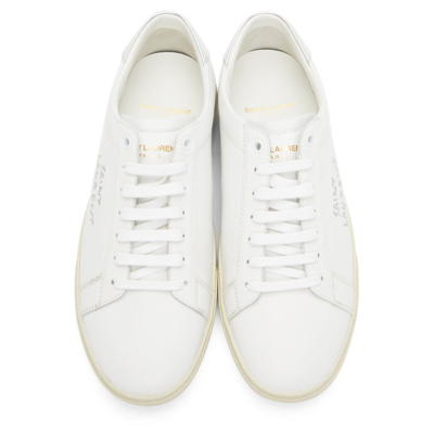 Shop Saint Laurent White Court Classic Sl/06 Sneakers In 9085 Whtarg
