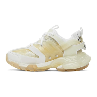 Shop Balenciaga White Clear Sole Track Sneakers In 9000 White