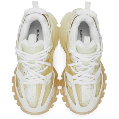 Shop Balenciaga White Clear Sole Track Sneakers In 9000 White