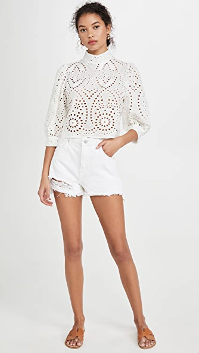 Rolla's Dusters Cut Off Shorts In Vintage White