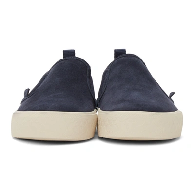 Shop Coach Navy Suede Citysole Skate Slip-on Sneakers In Cobalt