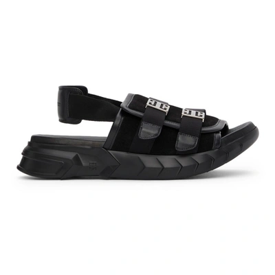 Shop Givenchy Black Marshmallow Slingback Sandals In 001-black