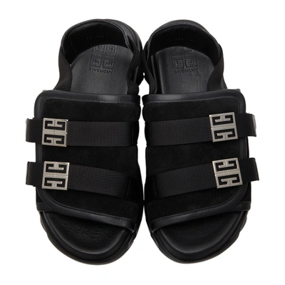 Shop Givenchy Black Marshmallow Slingback Sandals In 001-black