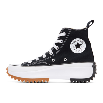 Shop Converse Black Run Star Hike Hi Sneakers In Black/white/gum