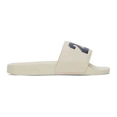 Shop Gucci Beige ' Eschatology' Slides In 9522 Ivoire