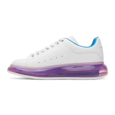 Shop Alexander Mcqueen White & Purple Clear Sole Oversized Sneakers In 9468 Whi/ca.fl./fl.b