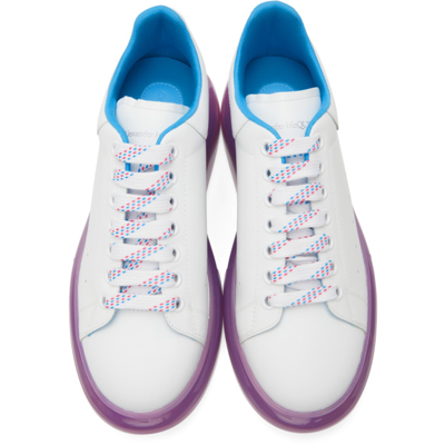 Shop Alexander Mcqueen White & Purple Clear Sole Oversized Sneakers In 9468 Whi/ca.fl./fl.b