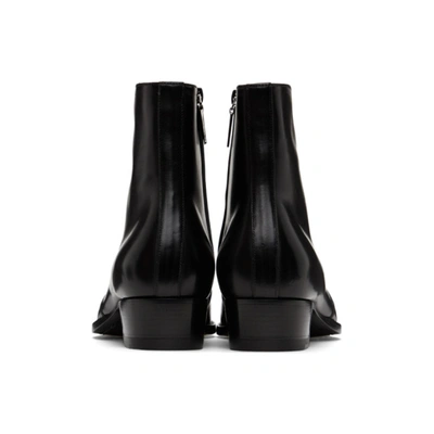 Shop Saint Laurent Black Wyatt Zip Boots In 1000 Black