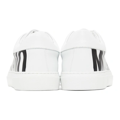 Shop Moschino White Logo Sneakers In 100 White