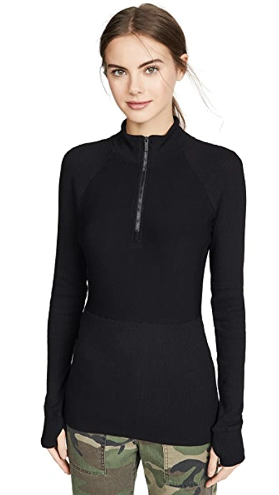 Shop Alala Rise Quarter Zip Sweater Black