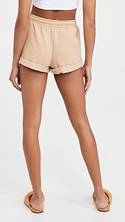 Shop Weworewhat Active Pull On Sweat Shorts In Tan